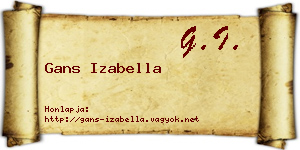 Gans Izabella névjegykártya